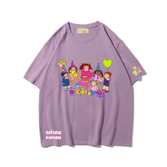 Cabbage Garden Family Cuties Party Purple Tee